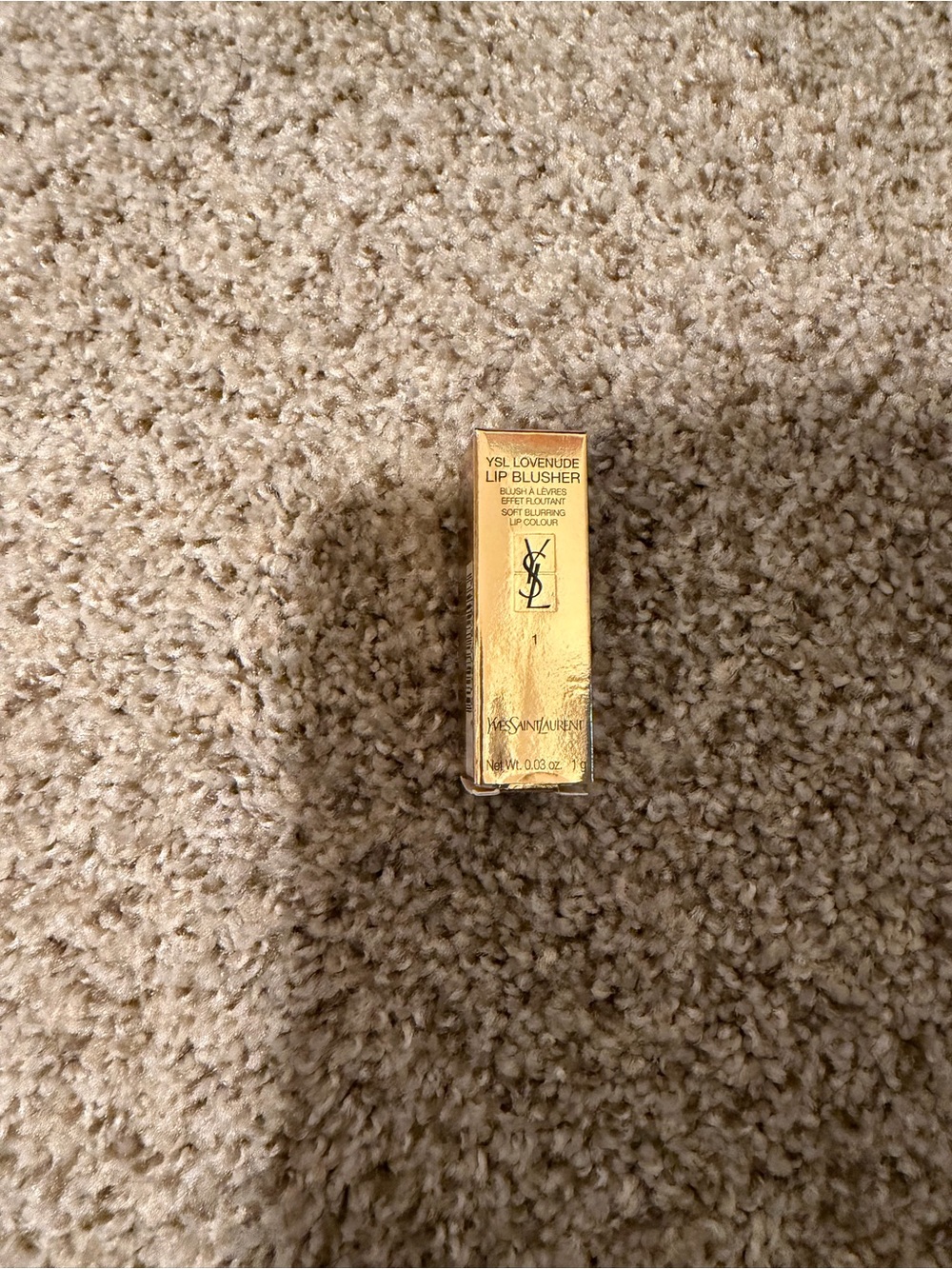 Yves Saint Laurent Gold Metallic Lip Blusher Packaging